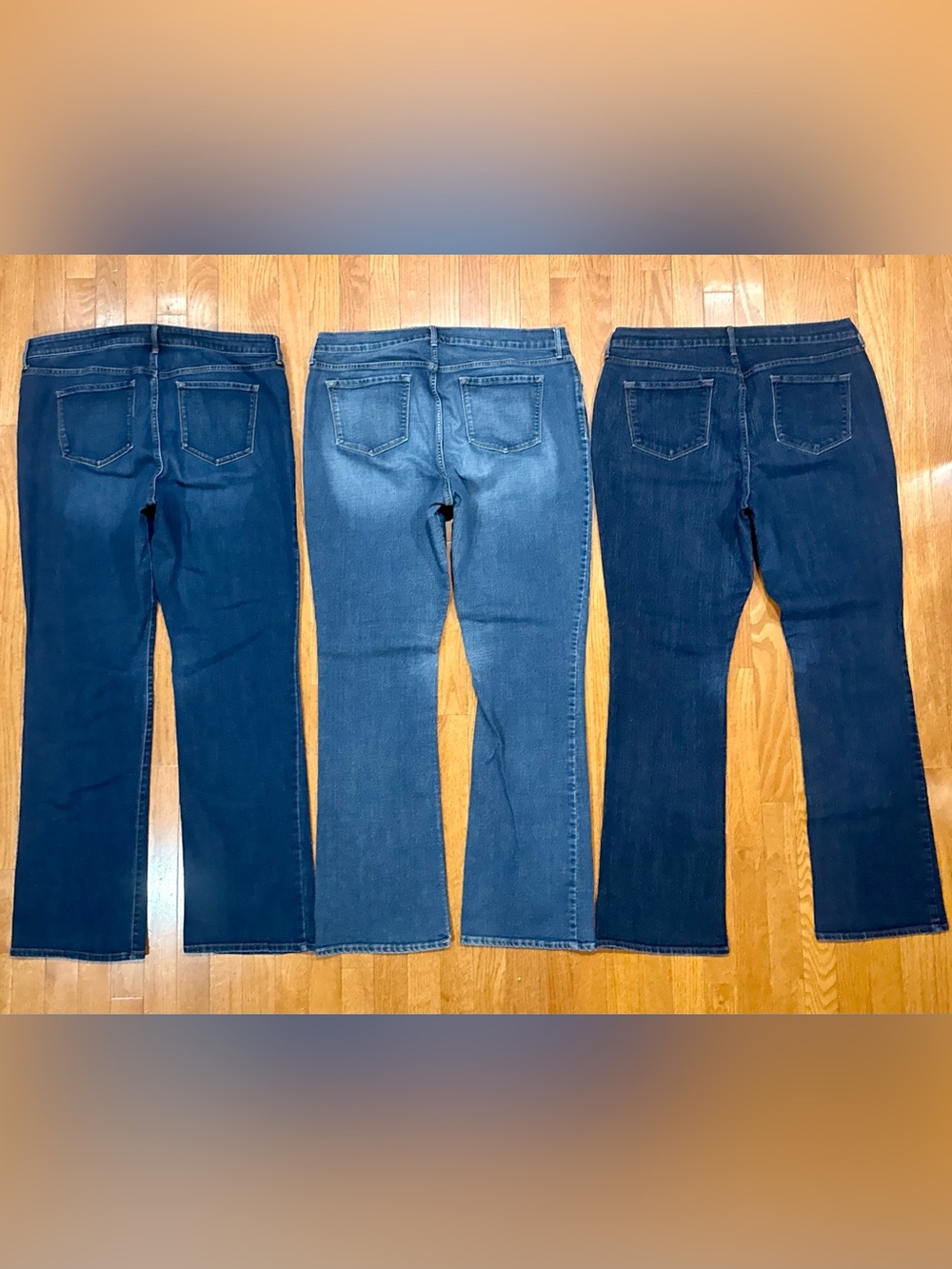 Old Navy Women’s 16 Long 16L Mid Rise Bootcut Jeans Denim Pants Lot Bundle of 3 - Picture 2 of 9